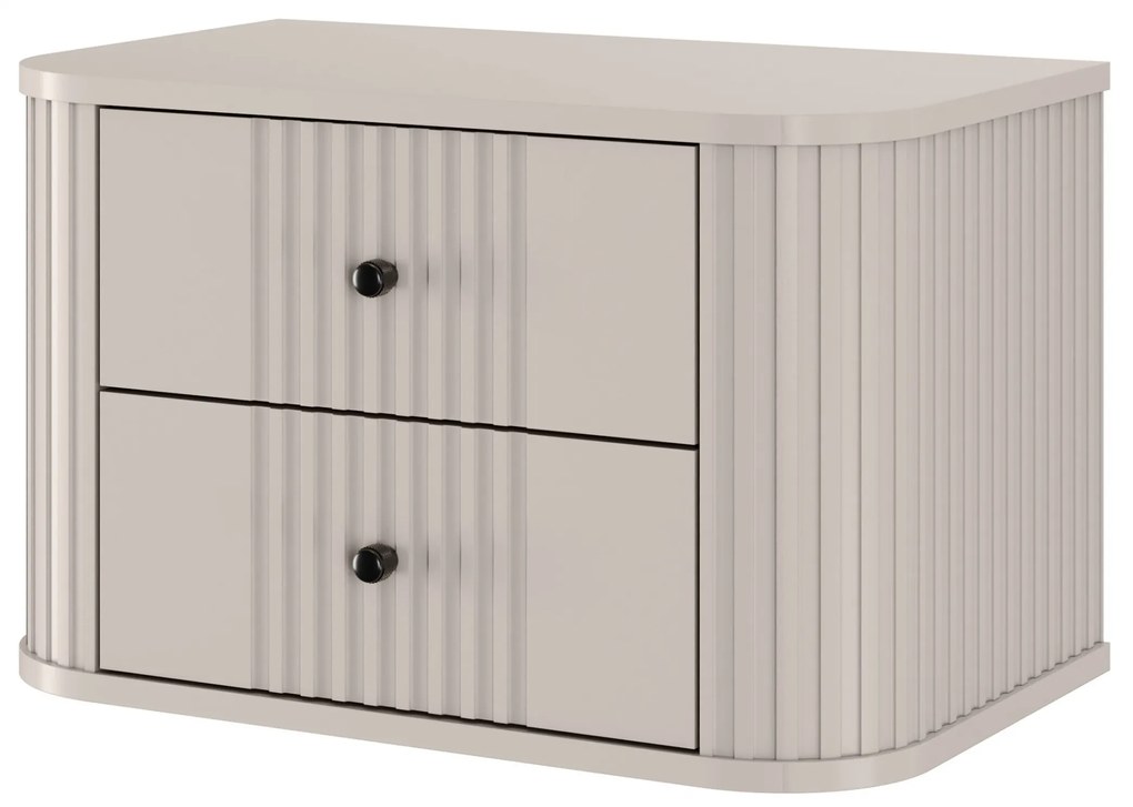 Vesper függő éjjeliszekrény készlet 56 cm - kasmír / fekete fogantyúk