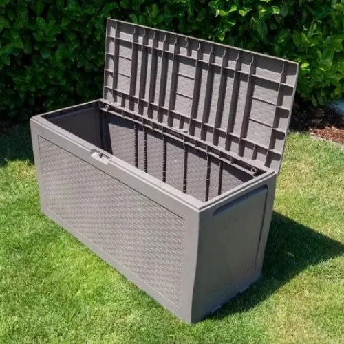 Keter Samoa Rattan kerti tárolódoboz, cappuccino 270 l, 117 x 57 x 45 cm