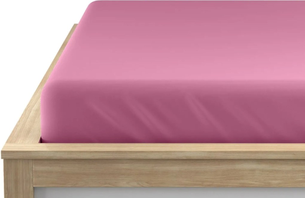 Pamut gumis lepedő STANDARD 90 x 200 cm rózsaszínű