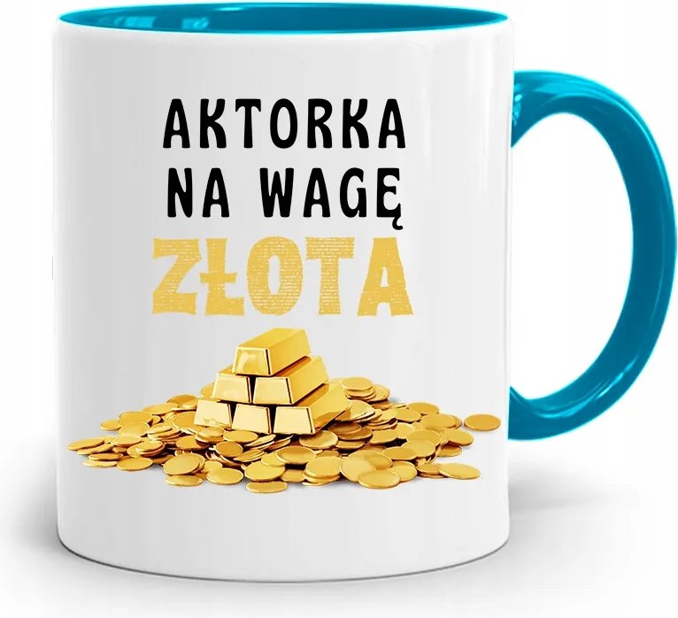 Színésznőnek Bögre Kék Születésnapi Ajándék fényképes nyomtatással