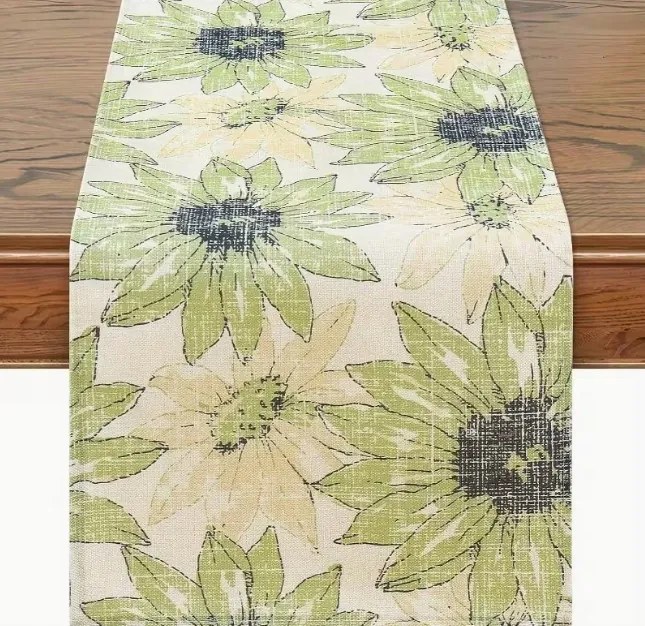 Futópad Virágok 183x31 cm Citromzöld