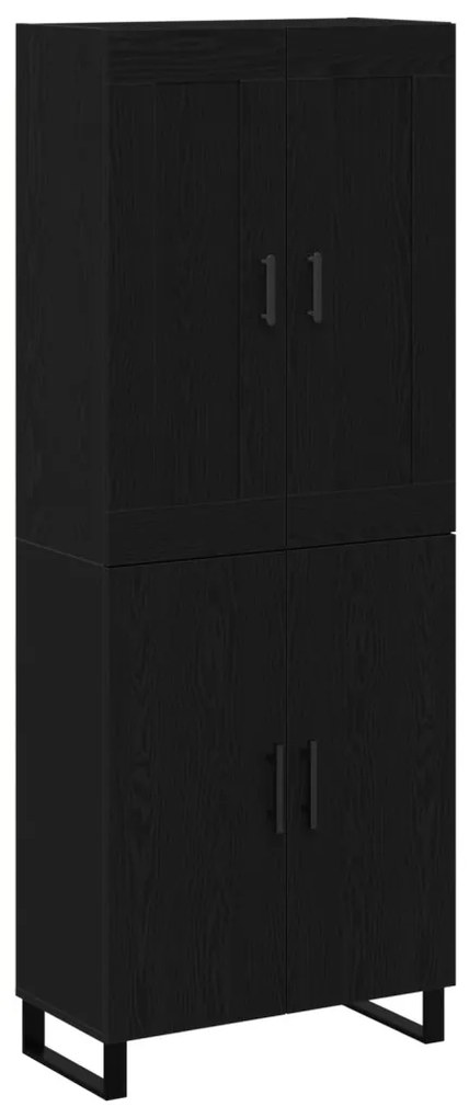 Highboard Fekete Tölgy 69.5x34x180 cm Mérnöki Fa