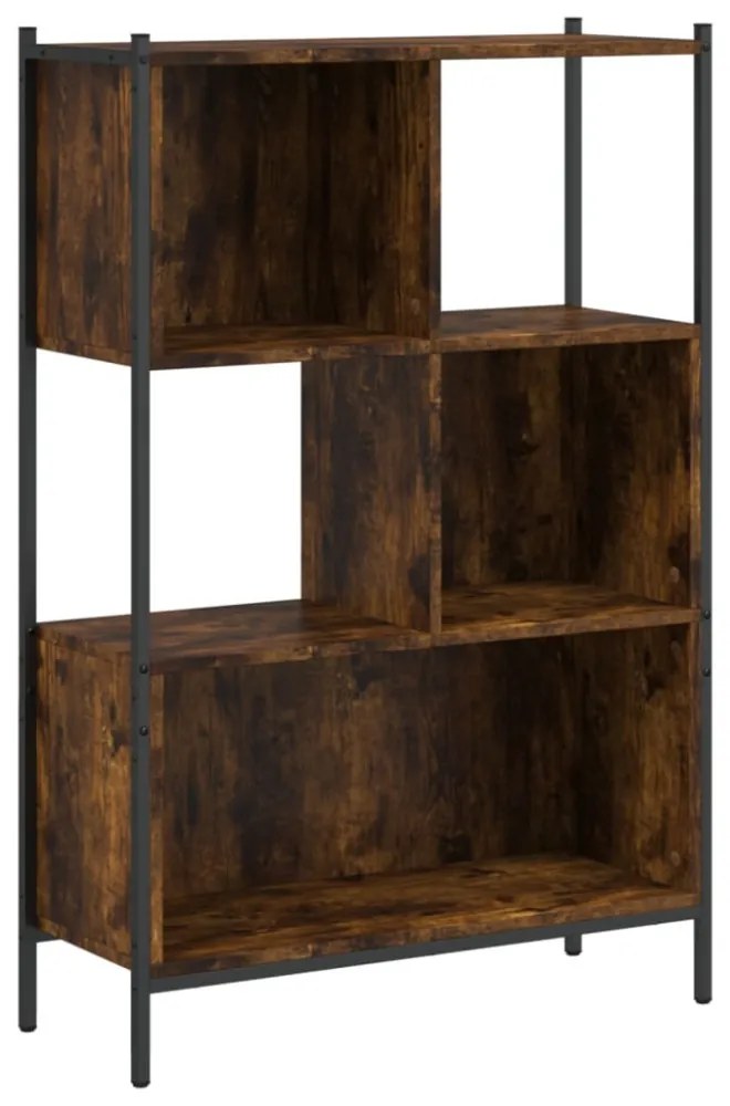 füstös tölgy színű szerelt fa könyvszekrény 72x28x109 cm