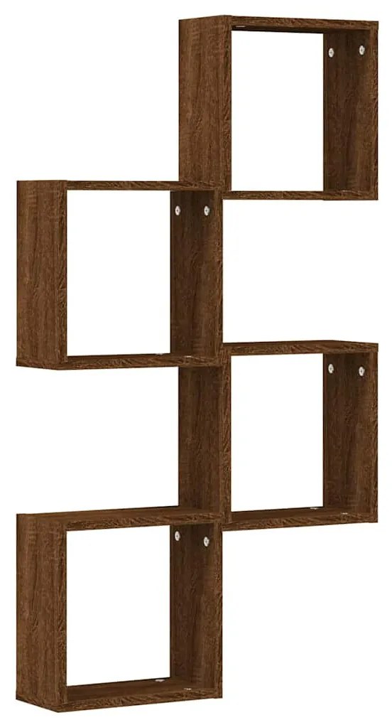 4 db barna tölgy színű fali kockapolc 30 x 15 x 30 cm
