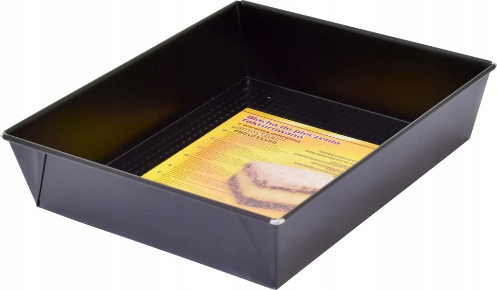 Sütőlap Forma nagy 28x23x6cm Fekete texturált acél non stick