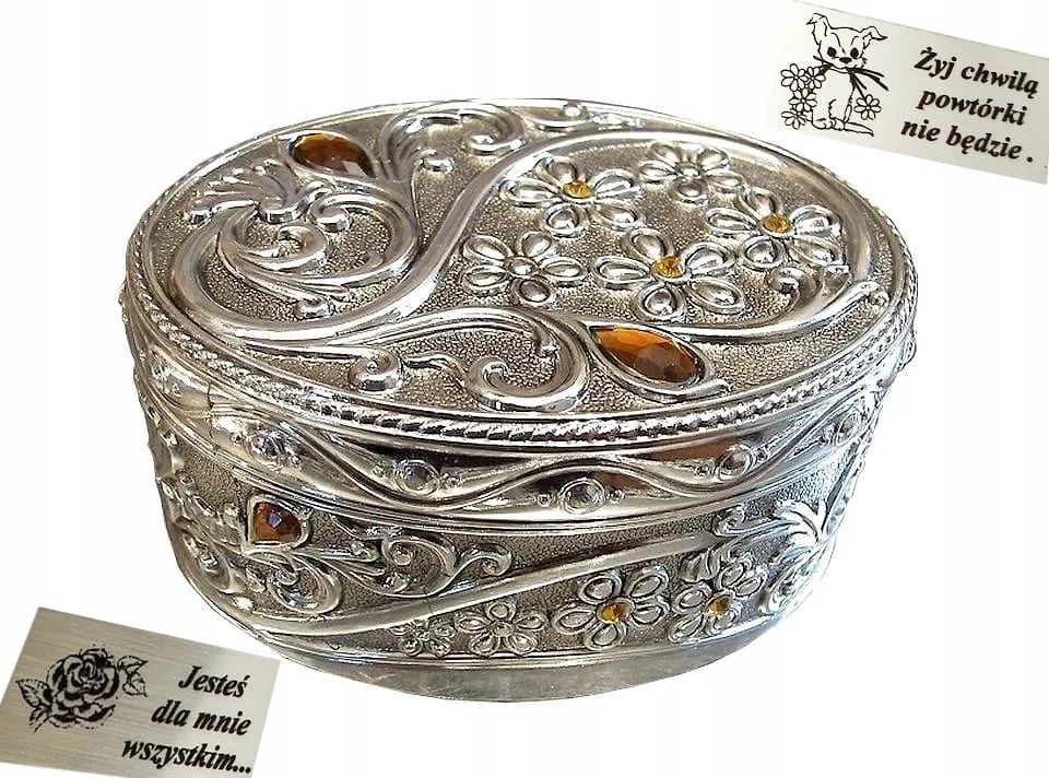 Gyönyörű Doboz Ovális Borostyán Utánzat Olcsó Ajándék Születésnapra Névnapra