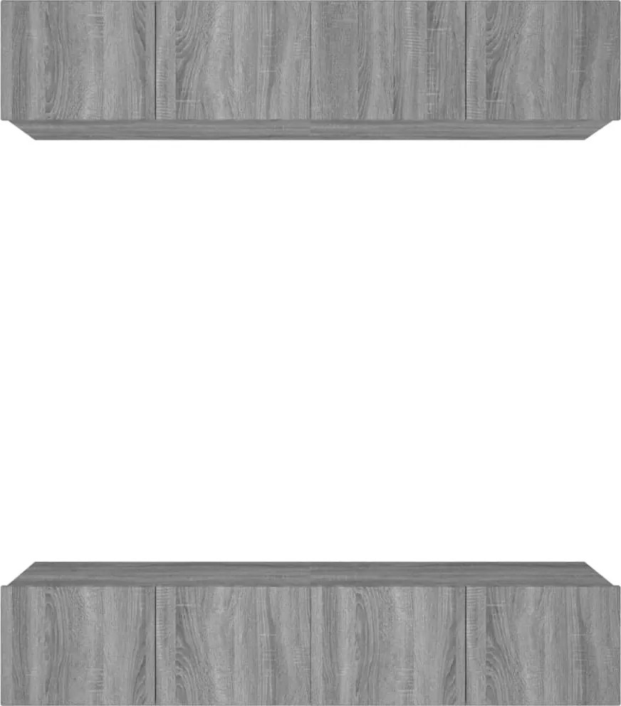 vidaXL 4 db szürke sonoma színű szerelt fa TV-szekrény 80 x 30 x 30 cm