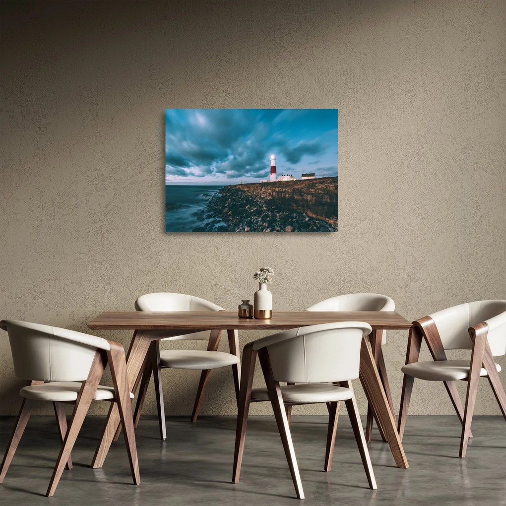 Világítótorony képe (üvegen) (70x50 cm)