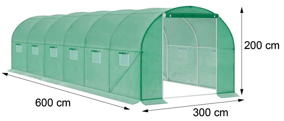 Fóliasátor 200x300x600 cm erősített vázzal+fólia