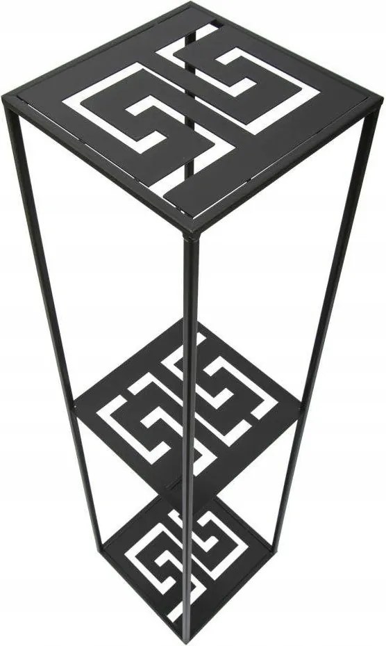 Modern fém virágágyás 100 cm fekete álló