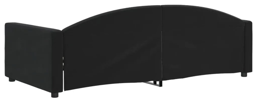 fekete bársony kanapéágy 100 x 200 cm