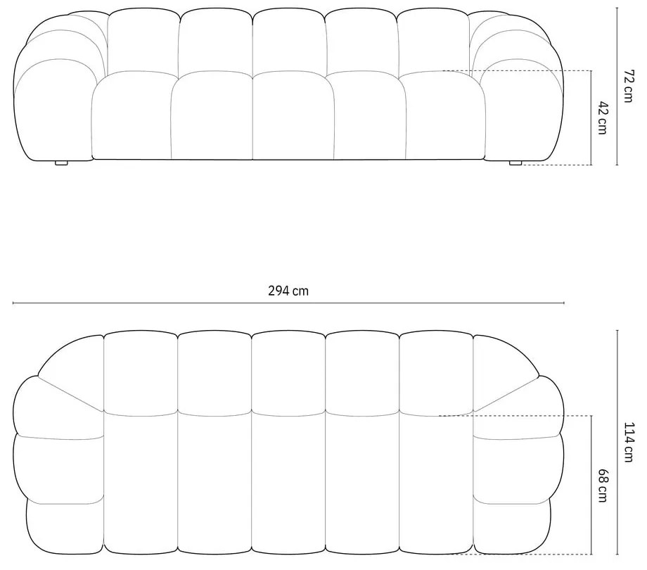 Zöld kanapé 294 cm Diana – Micadoni