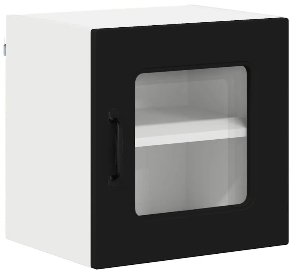 Fali konyhaszekrény 2 pcs Fekete 40 x 31 x 40 cm Faanyag