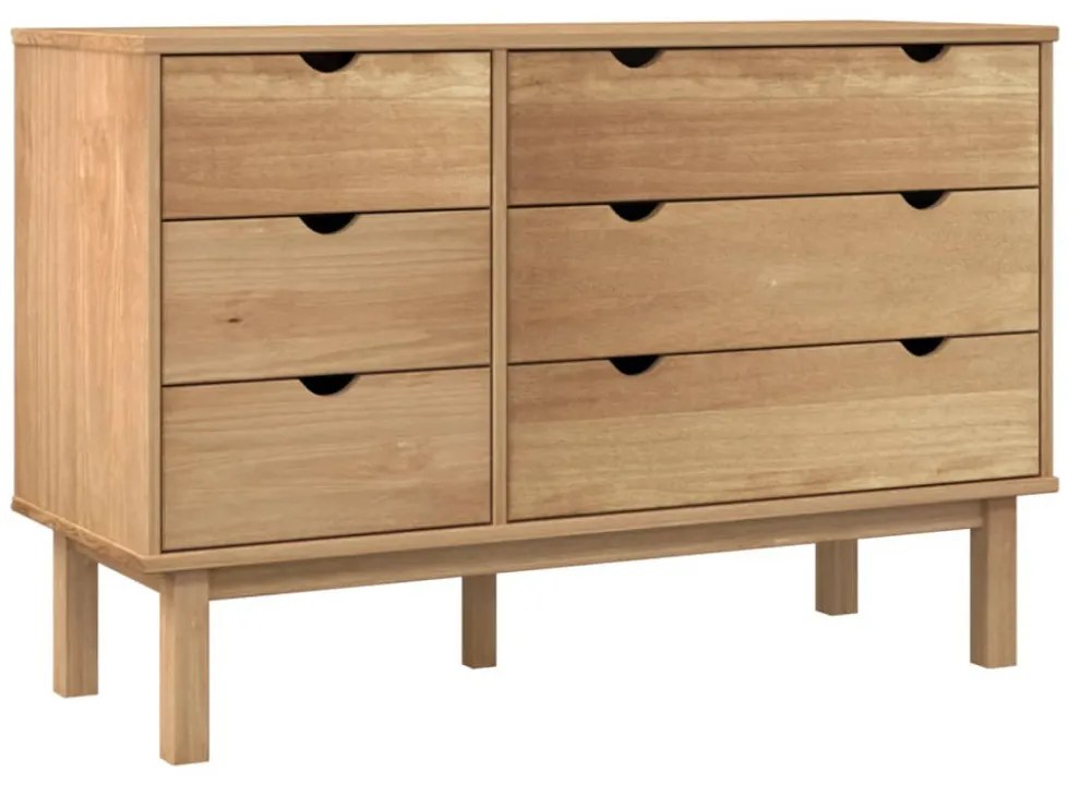 OTTA tömör fenyőfa fiókos szekrény 111x43x73,5 cm