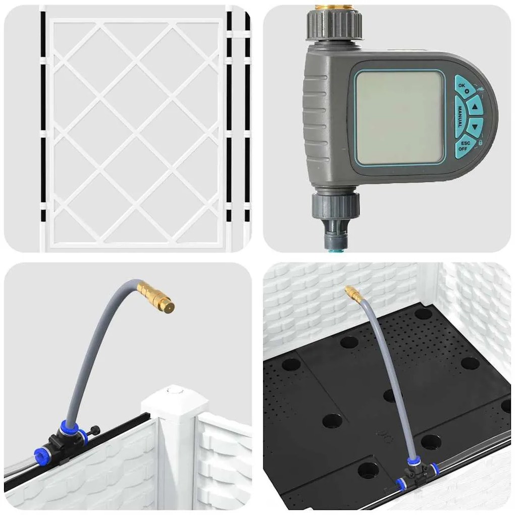 Kerti ültetők Fehér 40 x 40 x 126 cm Acél