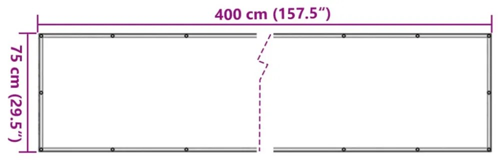 75x400 cm antracit Oxford szövetű erkély ablak sötétítő