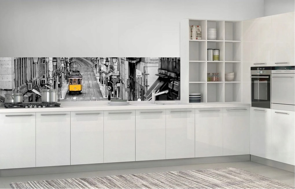 Fotótapéta Lisszabon Sárga villamos retro városi tájkép 250x60 +ragasztó
