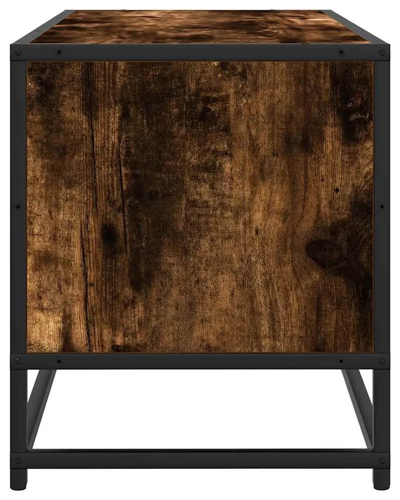 füstös tölgy színű szerelt fa és fém TV-szekrény 100x34,5x40 cm