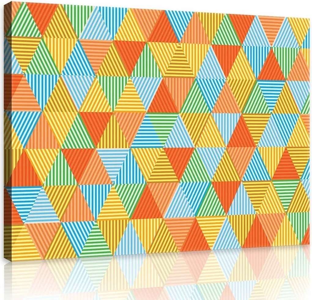 Vászonkép 80x60 Geometrikus minta háromszögek csíkok absztrakt modern művészet