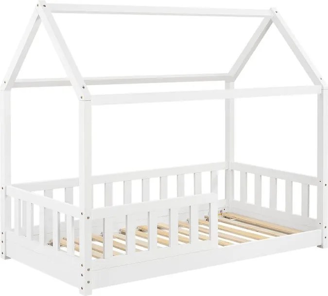 Gyermekágy házikó 80×160 cm ágyrács és korlát