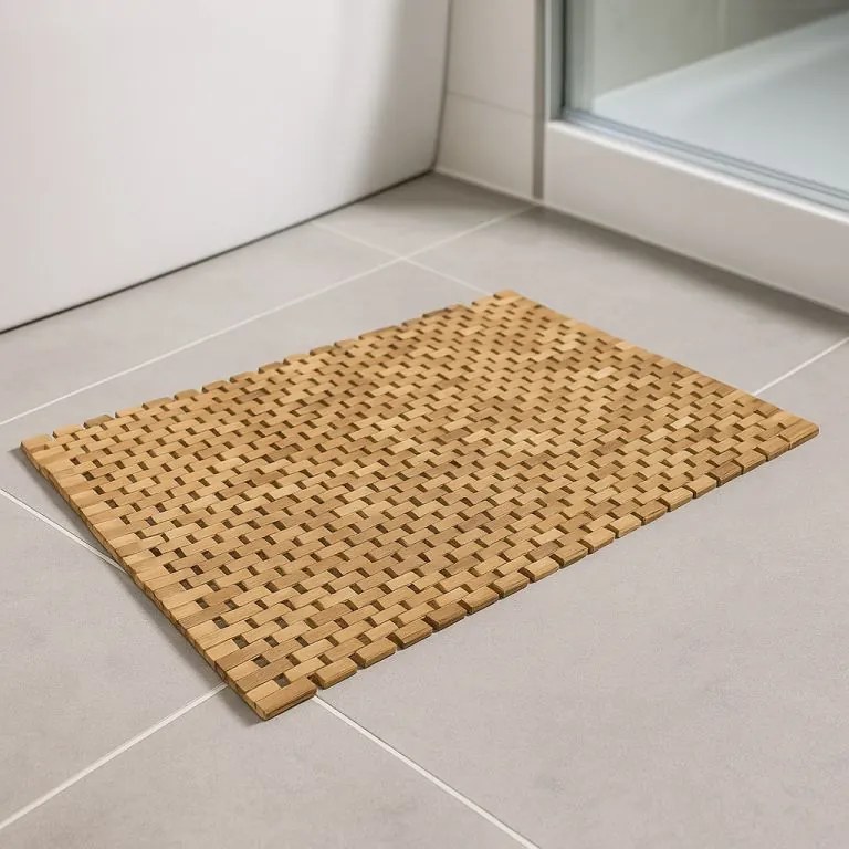 Csúszásgátló szőnyeg teakfa 80,5 x 48 cm natúr