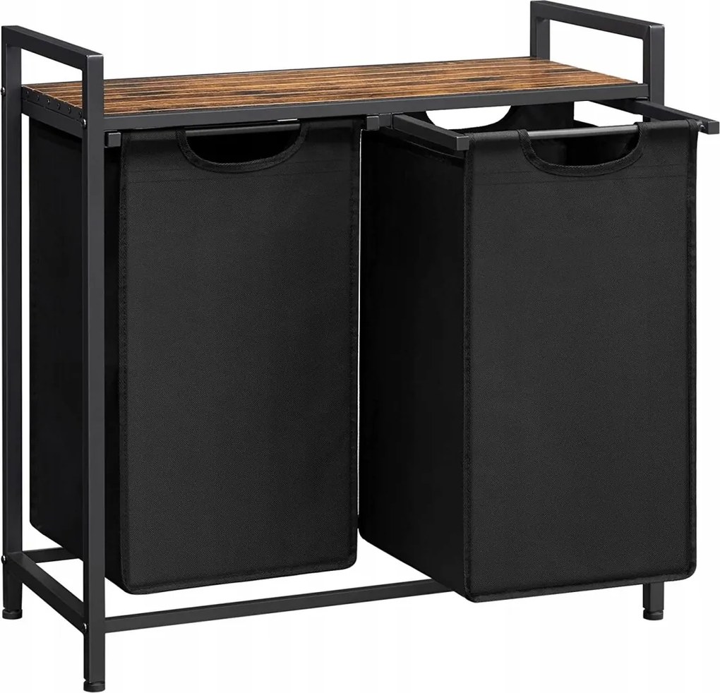 Szennyestartó kosár 2 rekeszes loft szürke