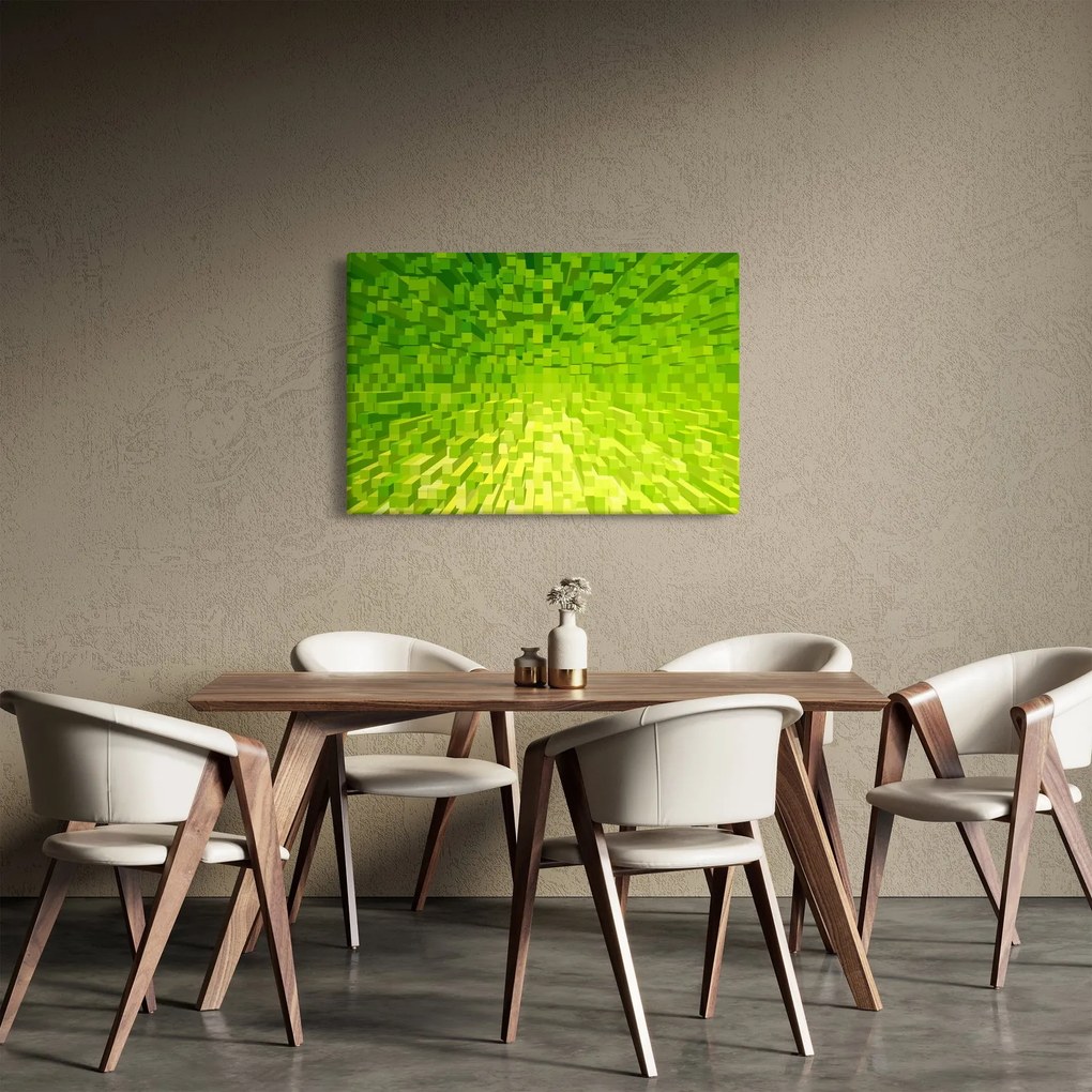 Sárgászöld kockák képe (90x60 cm)