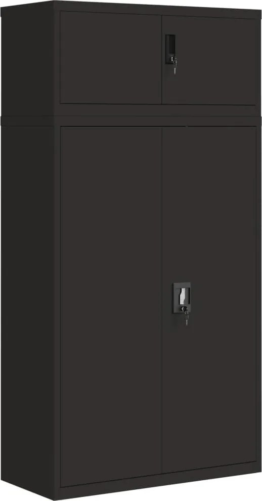 vidaXL fekete acél irattartó szekrény 90x40x180 cm