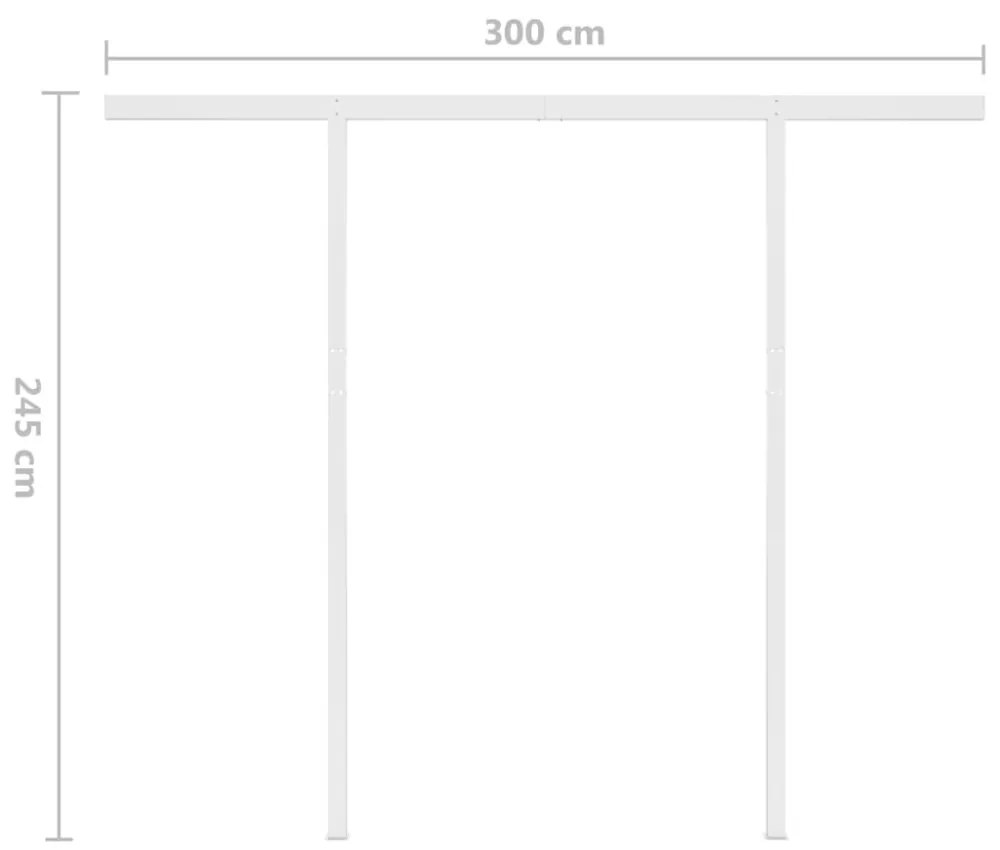 narancssárga-barna kézzel kihúzható LED-es napellenző 3,5x2,5 m