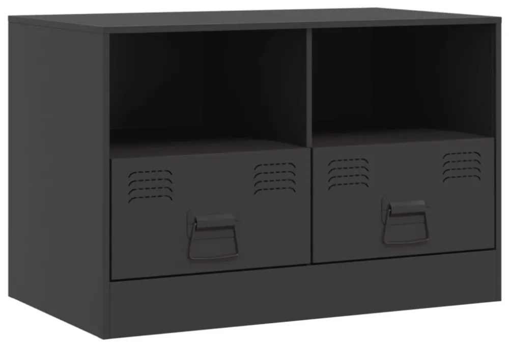 2 db fekete acél TV-szekrény 67 x 39 x 44 cm