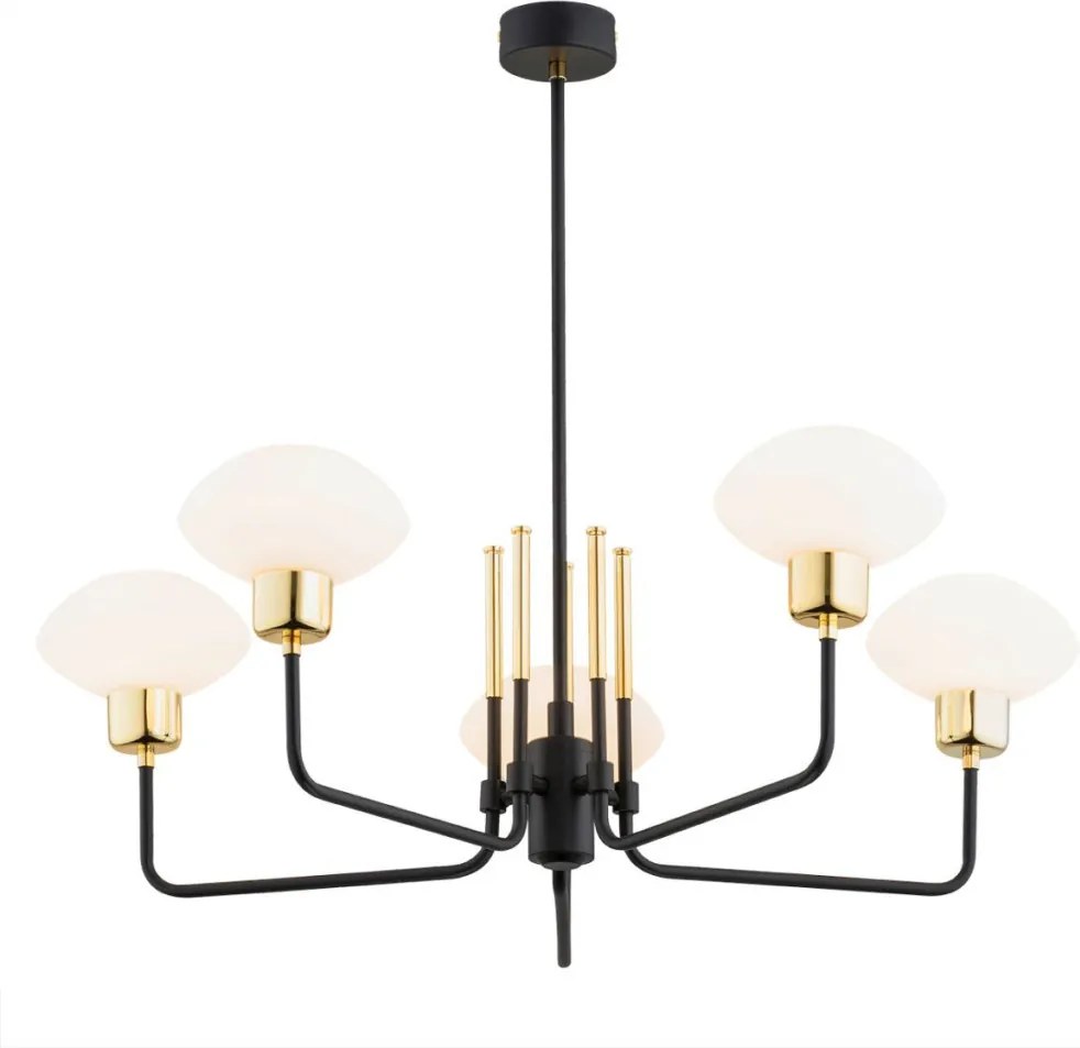 ARGON 2128 RAVELLO Glamour Csillár Fekete, Sárgaréz, Opál szőnyeg E27 IP20