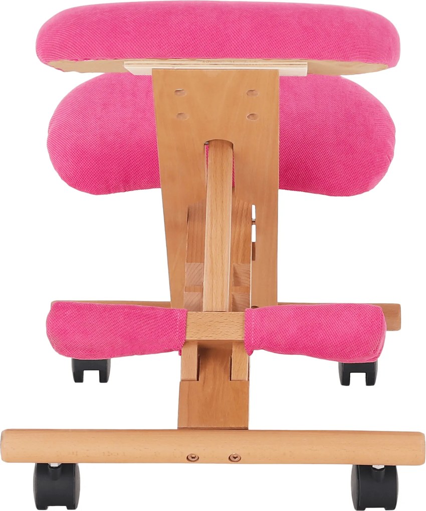 Ergonomikus térdelőszék, rózsaszín/bükkfa, GROCO
