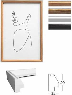 Képkeret, fa, 30x40 cm, Silhouette, fehér (DKLS016)