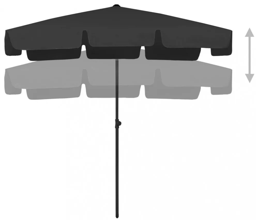 fekete strandnapernyő 200 x 125 cm