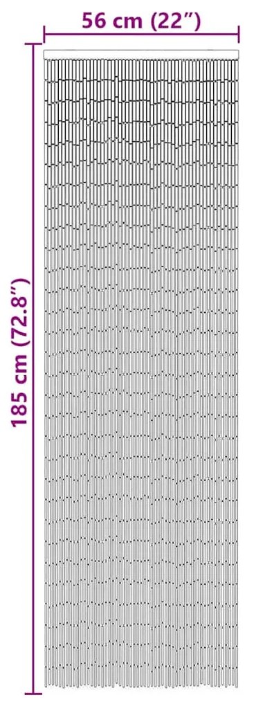 rovaros ajtófüggöny Sötétszürke 56x185 cm bambusz