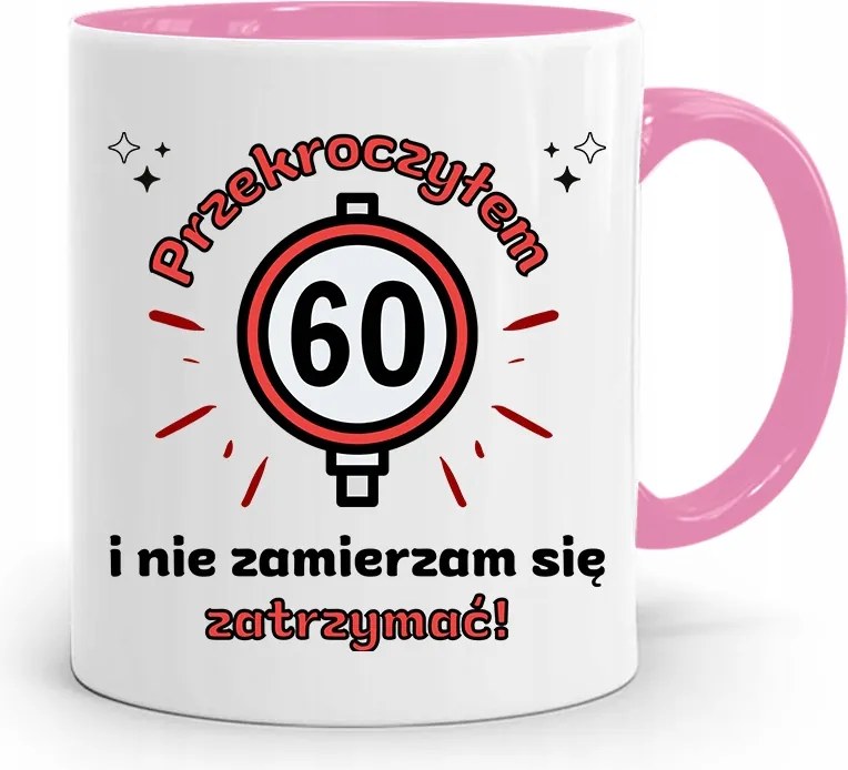 Születésnapra 60 60-es 60-as Bögre Rózsaszín Ajándék fényképes nyomtatással