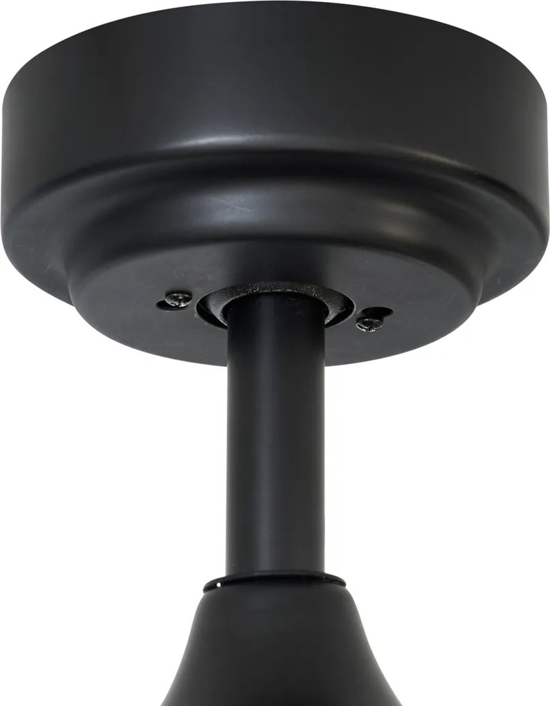 Okos mennyezeti ventilátor fekete fa mintával 132 cm LED-del, fényerőszabályzóval és távirányítóval - Joly