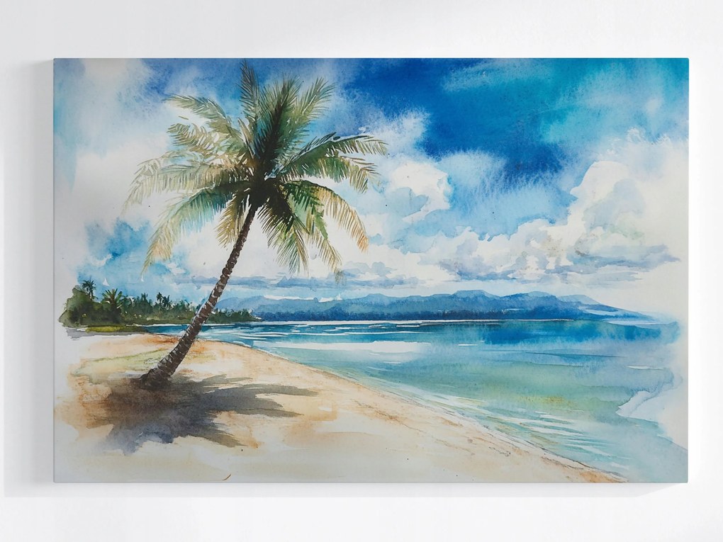 Vászonkép Canvas Tájkép Trópusi Tengerpart Pálmafák Tenger Óceán 60x40