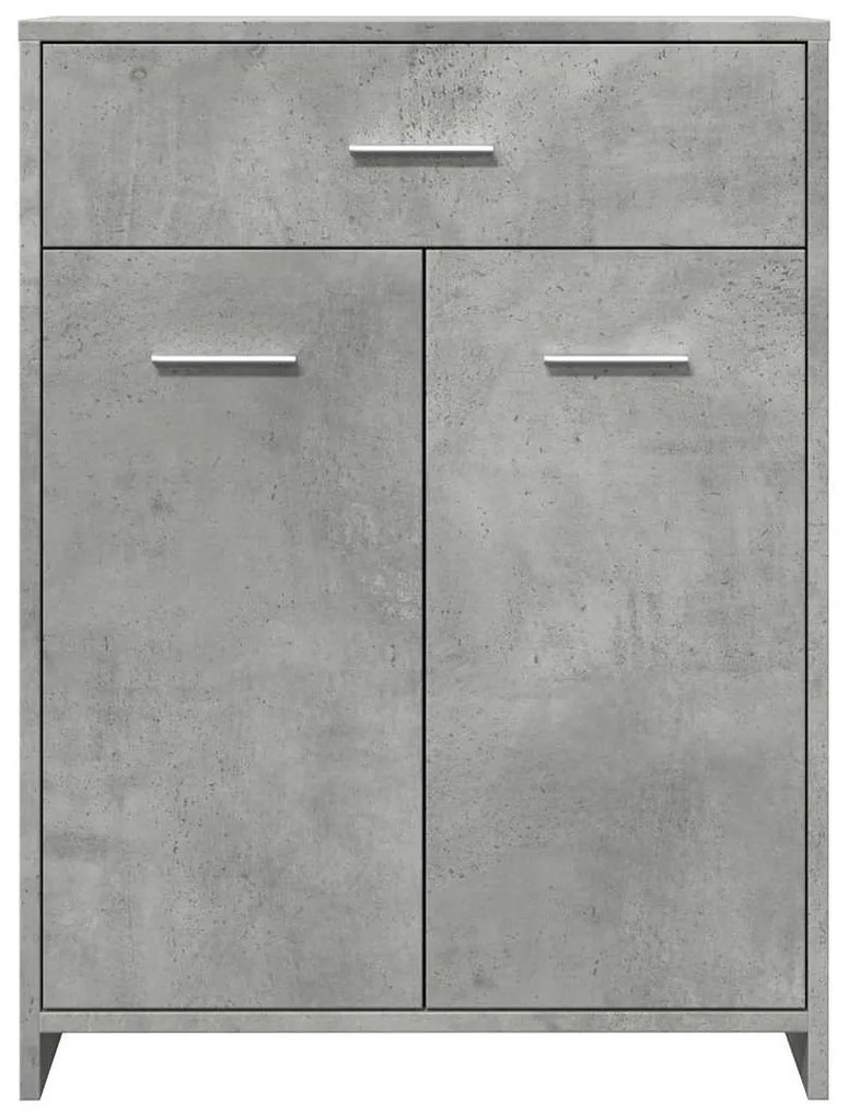 Betonszürke szerelt fa fürdőszobaszekrény 60 x 33 x 80 cm
