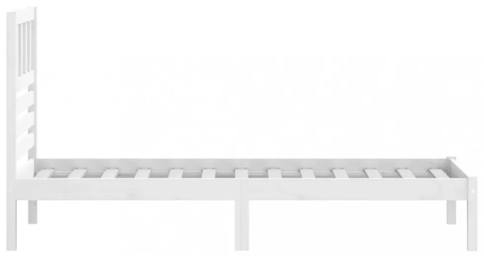 fehér tömör fenyőfa ágy matrac nélkül 75 x 190 cm