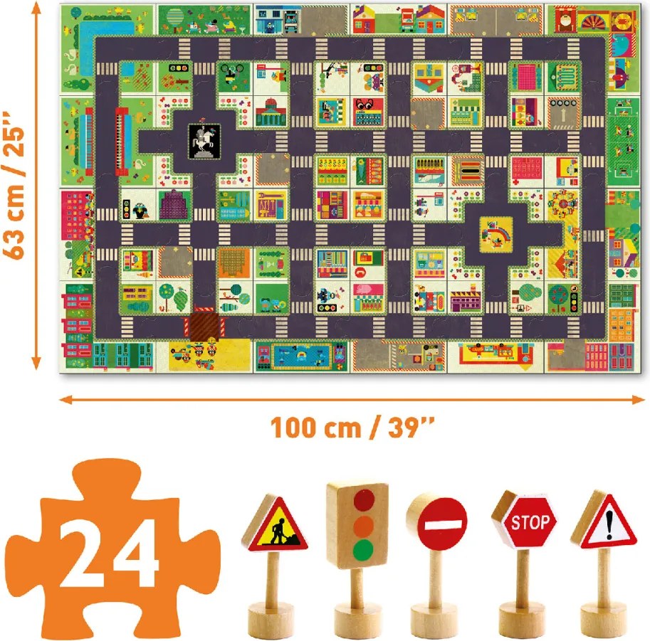 Óriás puzzle - A város, 24 db-os - The city