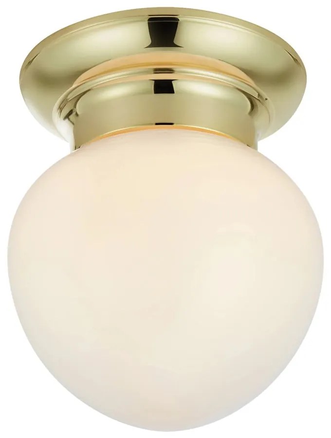 Fehér-sárgaréz színű mennyezeti lámpa üveg búrával Ronda – Markslöjd