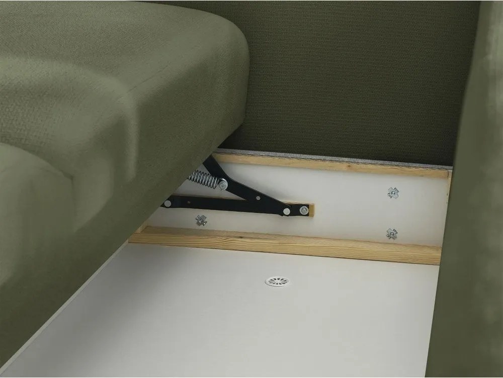 Zöld kinyitható-tárolóhelyes kanapé 265 cm Ezechiel – Bobochic Paris