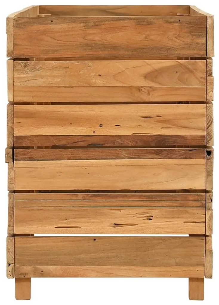 Újrahasznosított tíkfa és acél magaságyás 100 x 40 x 55 cm