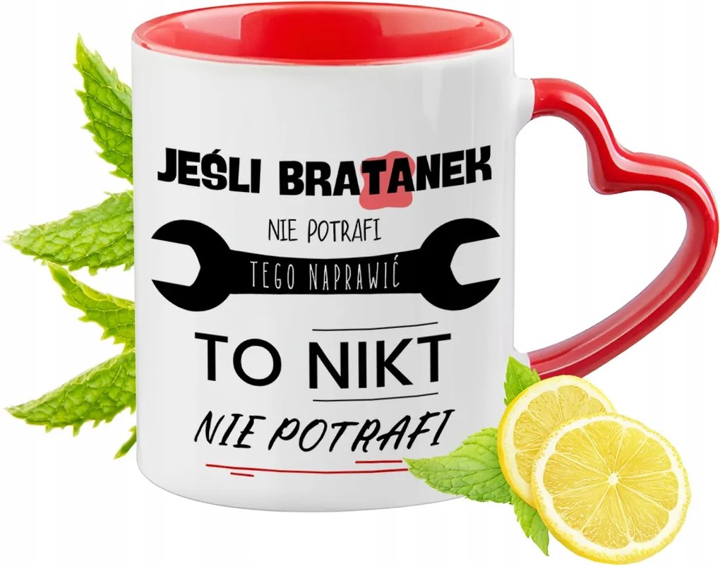 Árvácska Bögre Piros Szív Alakú Füllel Ajándék