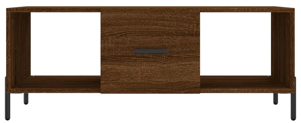 Barna tölgyszínű szerelt fa dohányzóasztal 102 x 50 x 40 cm