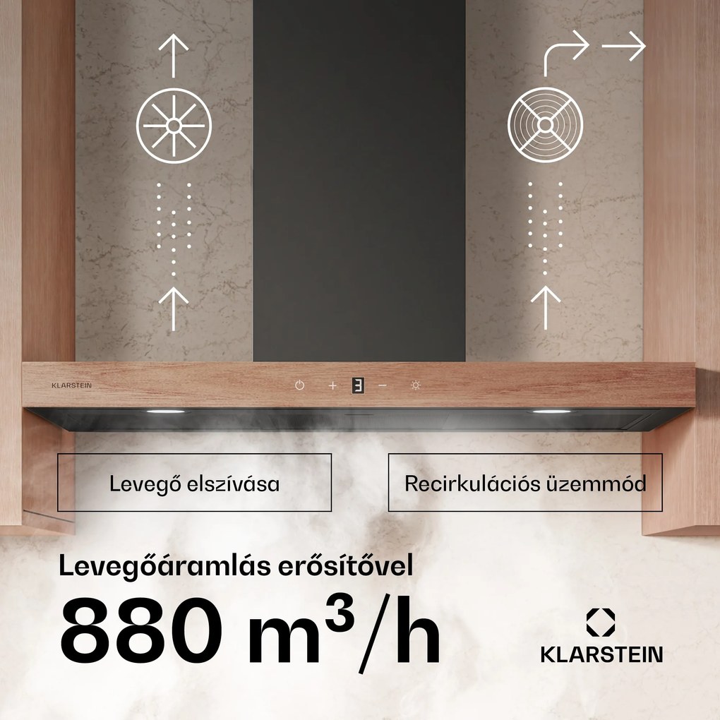 Klarstein ZenFusion T páraelszívó, 881,6 m³/h, A++, 210 W DC, 47 dB, elszívás/recirkuláció