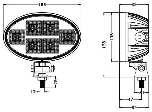 LED Autós spotlámpa BLACK LED/150W/10-30V IP69 5700K ovális