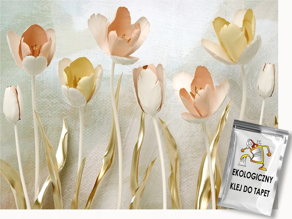 Fotótapéta Flizelina Természet Kert Virágágyások Virágok Tulipánok 3D 300x210 ragasztó