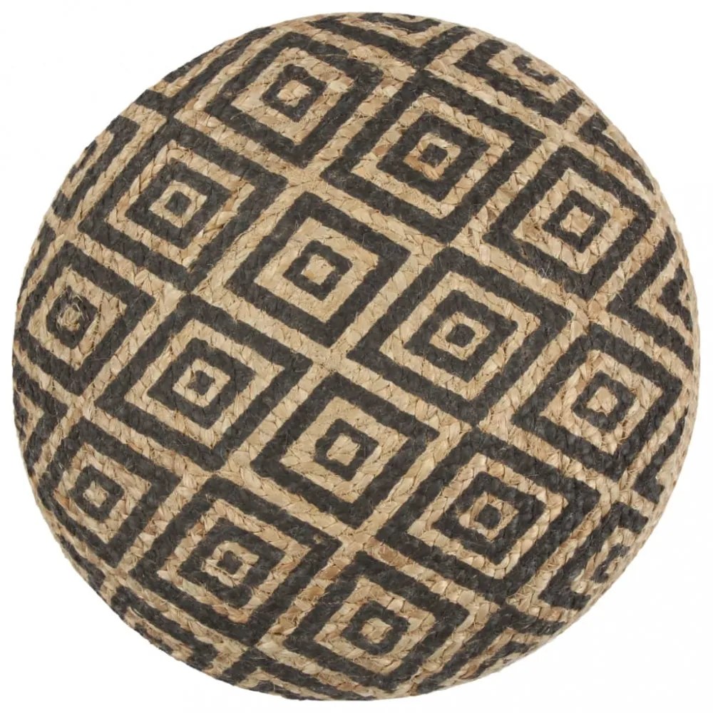 kézzel készült fekete juta puff 45 x 30 cm